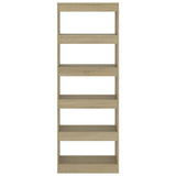 Book Cabinet/Room Divider Sonoma Oak 60x30x166 cm Engineered Wood - Side View