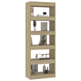 Book Cabinet/Room Divider Sonoma Oak 60x30x166 cm Engineered Wood - Rear View