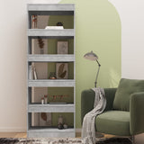 Book Cabinet/Room Divider Concrete Grey 60x30x166 cm Engineered Wood - Side View