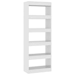 Book Cabinet/Room Divider High Gloss White 60x30x166 cm Engineered Wood