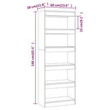 Book Cabinet/Room Divider High Gloss White 60x30x166 cm Engineered Wood