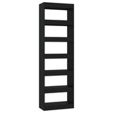 Book Cabinet/Room Divider Black 60x30x198 cm - Front View