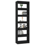 Book Cabinet/Room Divider Black 60x30x198 cm - Rear View