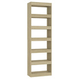 Book Cabinet/Room Divider Sonoma Oak 60x30x198 cm - Front View