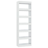 Book Cabinet/Room Divider High Gloss White 60x30x198 cm