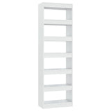 Book Cabinet/Room Divider High Gloss White 60x30x198 cm - Front View