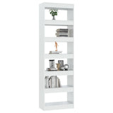 Book Cabinet/Room Divider High Gloss White 60x30x198 cm - Top-Down View