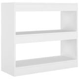 Book Cabinet/Room Divider White 80x30x72 cm - Front View