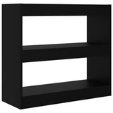 Book Cabinet/Room Divider Black 80x30x72 cm - Front View