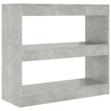 Book Cabinet/Room Divider Concrete Grey 80x30x72 cm - Front View