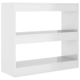 Book Cabinet/Room Divider High Gloss White 80x30x72 cm - Front View