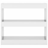 Book Cabinet/Room Divider High Gloss White 80x30x72 cm - Side View