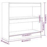 Book Cabinet/Room Divider High Gloss White 80x30x72 cm - Close-Up Angle