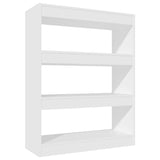 Book Cabinet/Room Divider White 80x30x103 cm Engineered wood - Front View