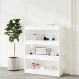 Book Cabinet/Room Divider White 80x30x103 cm Engineered wood - Side View