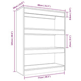 Book Cabinet/Room Divider White 80x30x103 cm Engineered wood