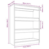 Book Cabinet/Room Divider White 80x30x103 cm Engineered wood - Close-Up Angle