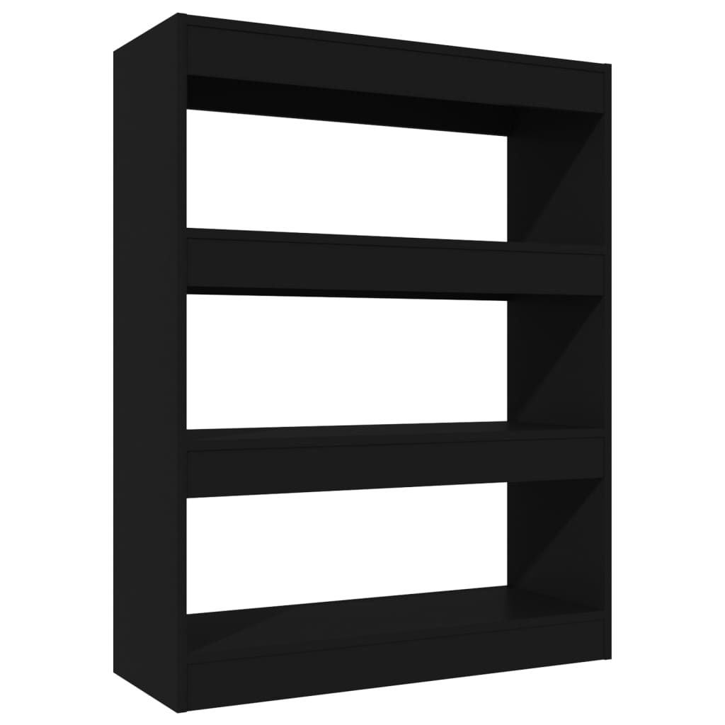 Book Cabinet/Room Divider Black 80x30x103 cm Engineered wood
