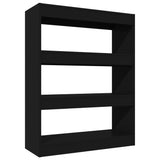 Book Cabinet/Room Divider Black 80x30x103 cm Engineered wood - Front View