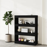 Book Cabinet/Room Divider Black 80x30x103 cm Engineered wood - Side View