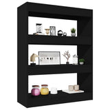Book Cabinet/Room Divider Black 80x30x103 cm Engineered wood - Top-Down View