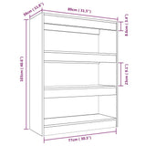 Book Cabinet/Room Divider Black 80x30x103 cm Engineered wood