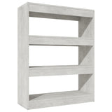 Book Cabinet/Room Divider Concrete Grey 80x30x103 cm Engineered wood - Front View