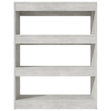 Book Cabinet/Room Divider Concrete Grey 80x30x103 cm Engineered wood - Side View