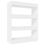 Book Cabinet/Room Divider High Gloss White 80x30x103 cm Engineered wood - Front View
