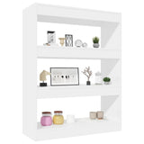 Book Cabinet/Room Divider High Gloss White 80x30x103 cm Engineered wood - 45-Degree Angle