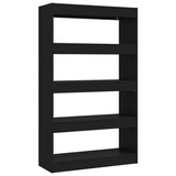 Book Cabinet/Room Divider Black 80x30x135 cm Engineered Wood - Front View