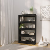 Book Cabinet/Room Divider Black 80x30x135 cm Engineered Wood - Side View