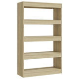 Book Cabinet/Room Divider Sonoma Oak 80x30x135 cm Engineered Wood - Front View