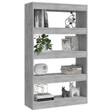 Book Cabinet/Room Divider Concrete Grey 80x30x135 cm Engineered Wood - Top-Down View