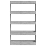 Book Cabinet/Room Divider Concrete Grey 80x30x135 cm Engineered Wood - 45-Degree Angle