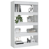 Book Cabinet/Room Divider High Gloss White 80x30x135 cm Engineered Wood - Top-Down View