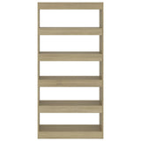 Book Cabinet/Room Divider Sonoma Oak 80x30x166 cm Engineered Wood