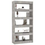 Book Cabinet/Room Divider Concrete Grey 80x30x166 cm Engineered Wood - Rear View