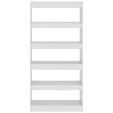Book Cabinet/Room Divider High Gloss White 80x30x166 cm Engineered Wood