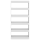 Book Cabinet/Room Divider High Gloss White 80x30x166 cm Engineered Wood - 45-Degree Angle
