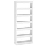 Book Cabinet/Room Divider White 80x30x198 cm Engineered Wood - Front View
