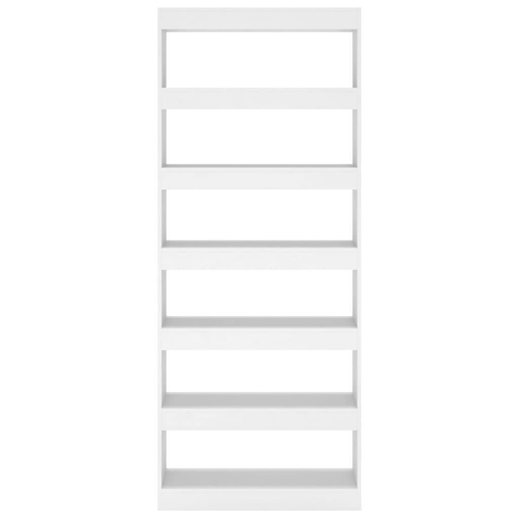 Book Cabinet/Room Divider White 80x30x198 cm Engineered Wood