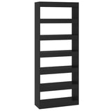 Book Cabinet/Room Divider Black 80x30x198 cm Engineered Wood - Front View