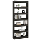 Book Cabinet/Room Divider Black 80x30x198 cm Engineered Wood - Rear View
