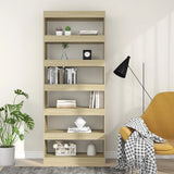 Book Cabinet/Room Divider Sonoma Oak 80x30x198 cm Engineered Wood - Side View