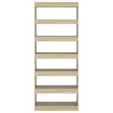 Book Cabinet/Room Divider Sonoma Oak 80x30x198 cm Engineered Wood - 45-Degree Angle