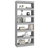 Book Cabinet/Room Divider Concrete Grey 80x30x198 cm Engineered Wood - Top-Down View
