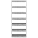 Book Cabinet/Room Divider Concrete Grey 80x30x198 cm Engineered Wood
