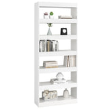 Book Cabinet/Room Divider High Gloss White 80x30x198 cm Engineered Wood - Top-Down View