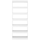 Book Cabinet/Room Divider High Gloss White 80x30x198 cm Engineered Wood